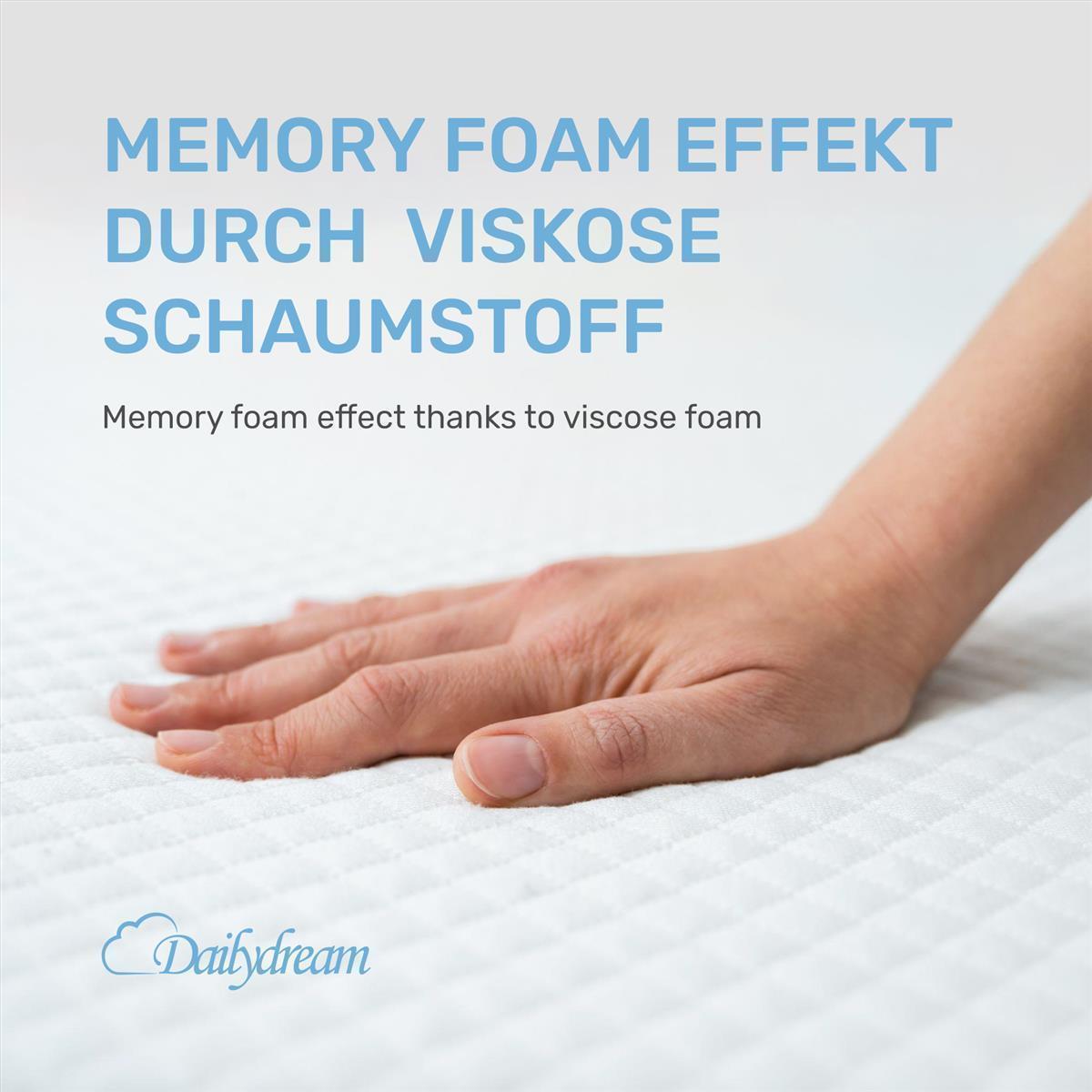 Dailydream Viscoelastische Matratzenauflage Aloe Vera mit Memory Foam Effekt, 140x190x5cm