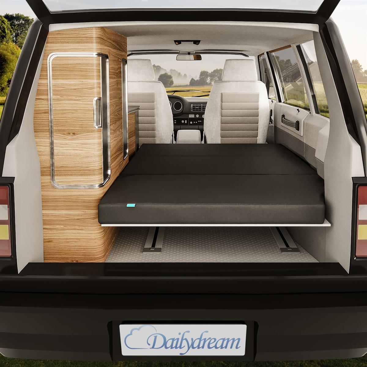 Dailydream Camper Matratzenauflage Model 1 für VW T5, T6, Multivan, California Beach und Caravelle, 115x195x6,5cm, grau
