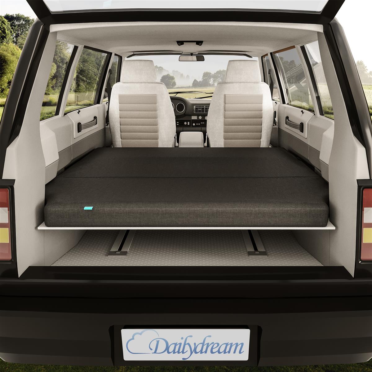 Dailydream Camper Matratzenauflage Model 2 für VW T5, T6, Multivan, California Beach und Caravelle, 148x185x7,5cm, grau