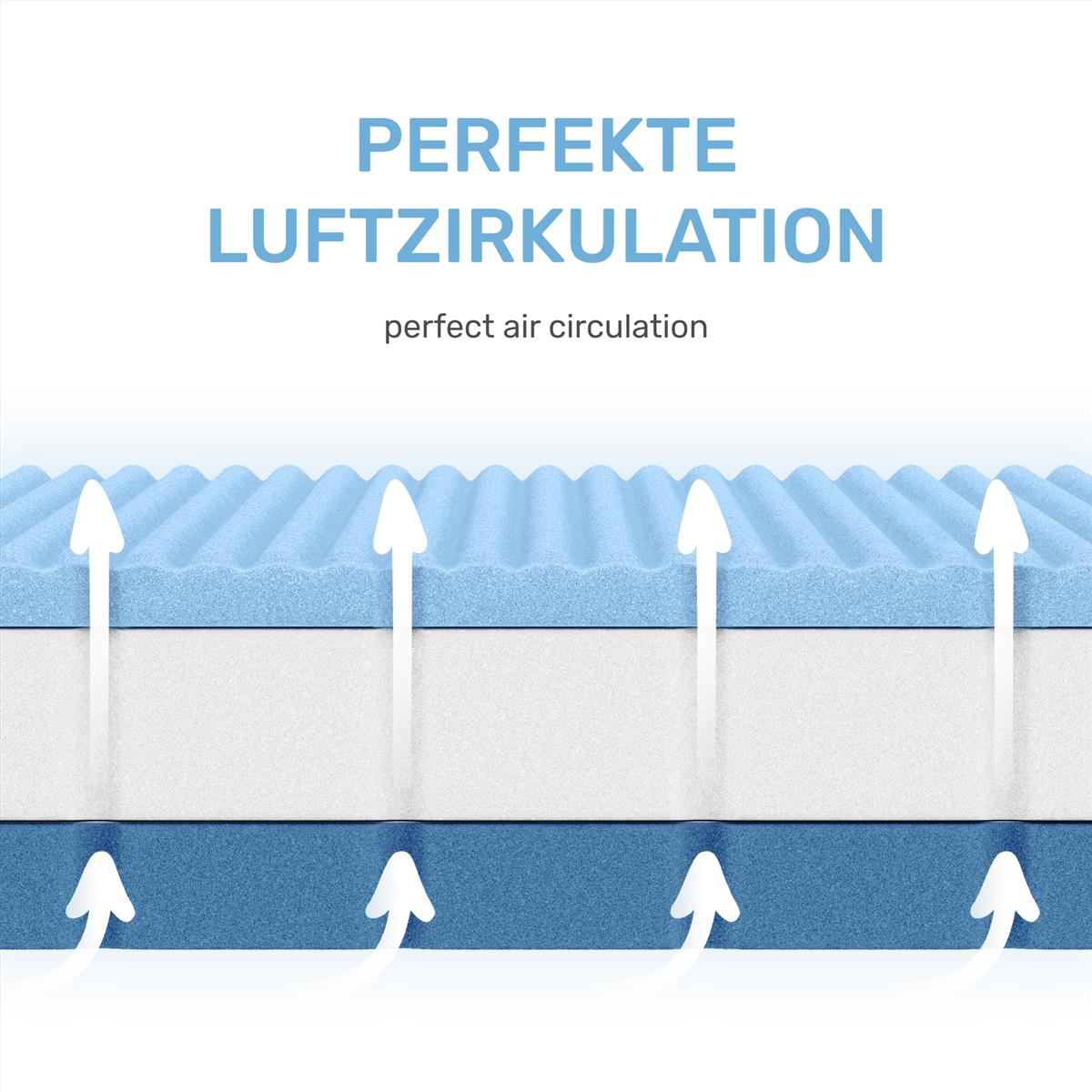 Dailydream Baby- und Kindermatratze Model 1 für 0-36 Monate alte Kinder und bis 25kg mit atmungsaktiven Matratzenkern, 70x140x10cm