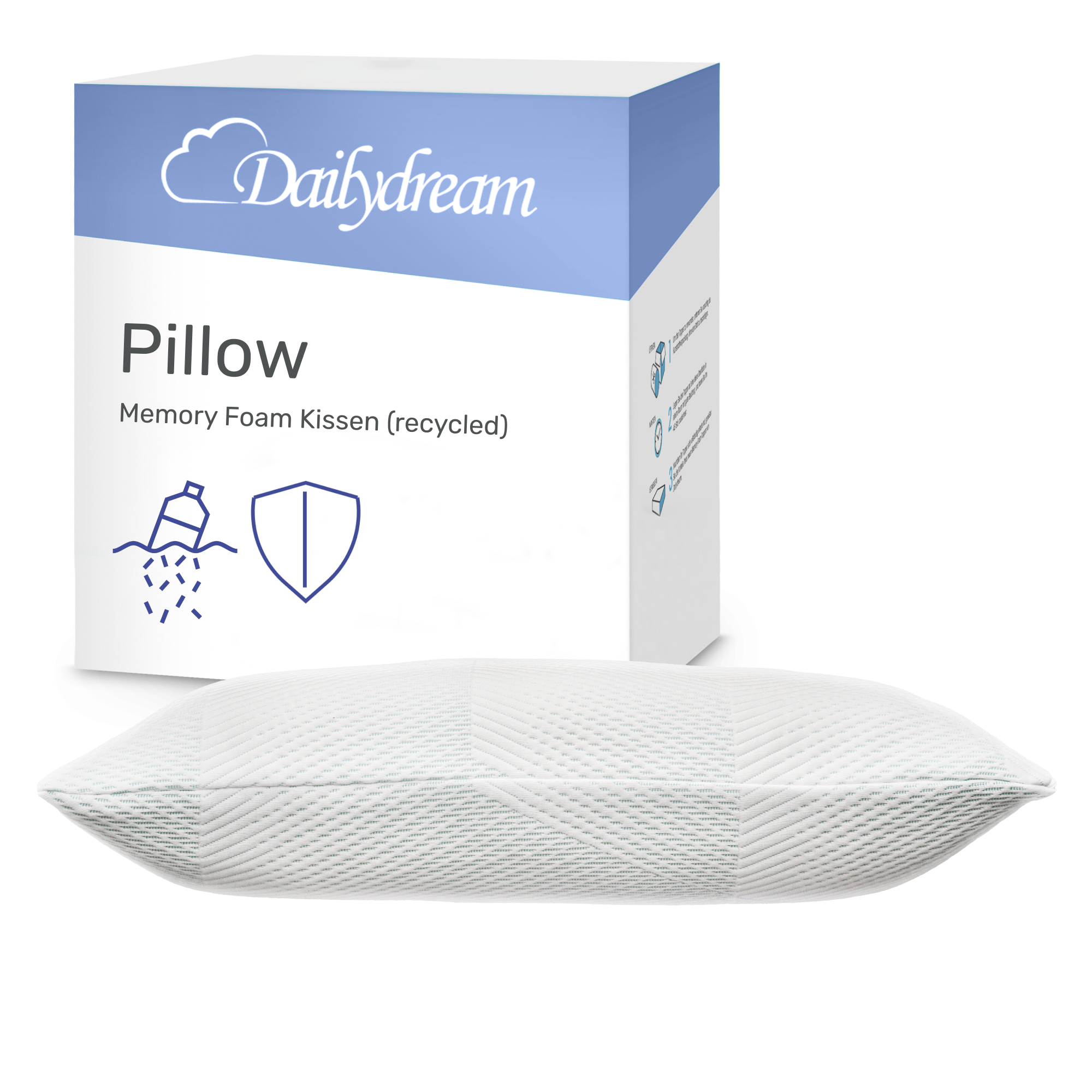 Dailydream Memory Foam Kissen, ergonomisches Nackenstützkissen mit Anti-Virus Bezug, 70x50x20 cm, Weiß