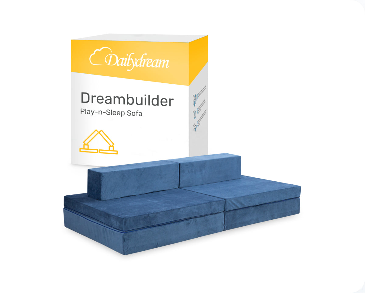 Dailydream Dreambuilder Play-n-Sleep Spielsofa für Kinder, 168x84x55 cm, Blau