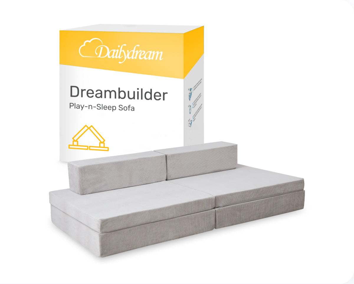 Dailydream Dreambuilder Play-n-Sleep Spielsofa für Kinder, 168x84x55 cm, Grau